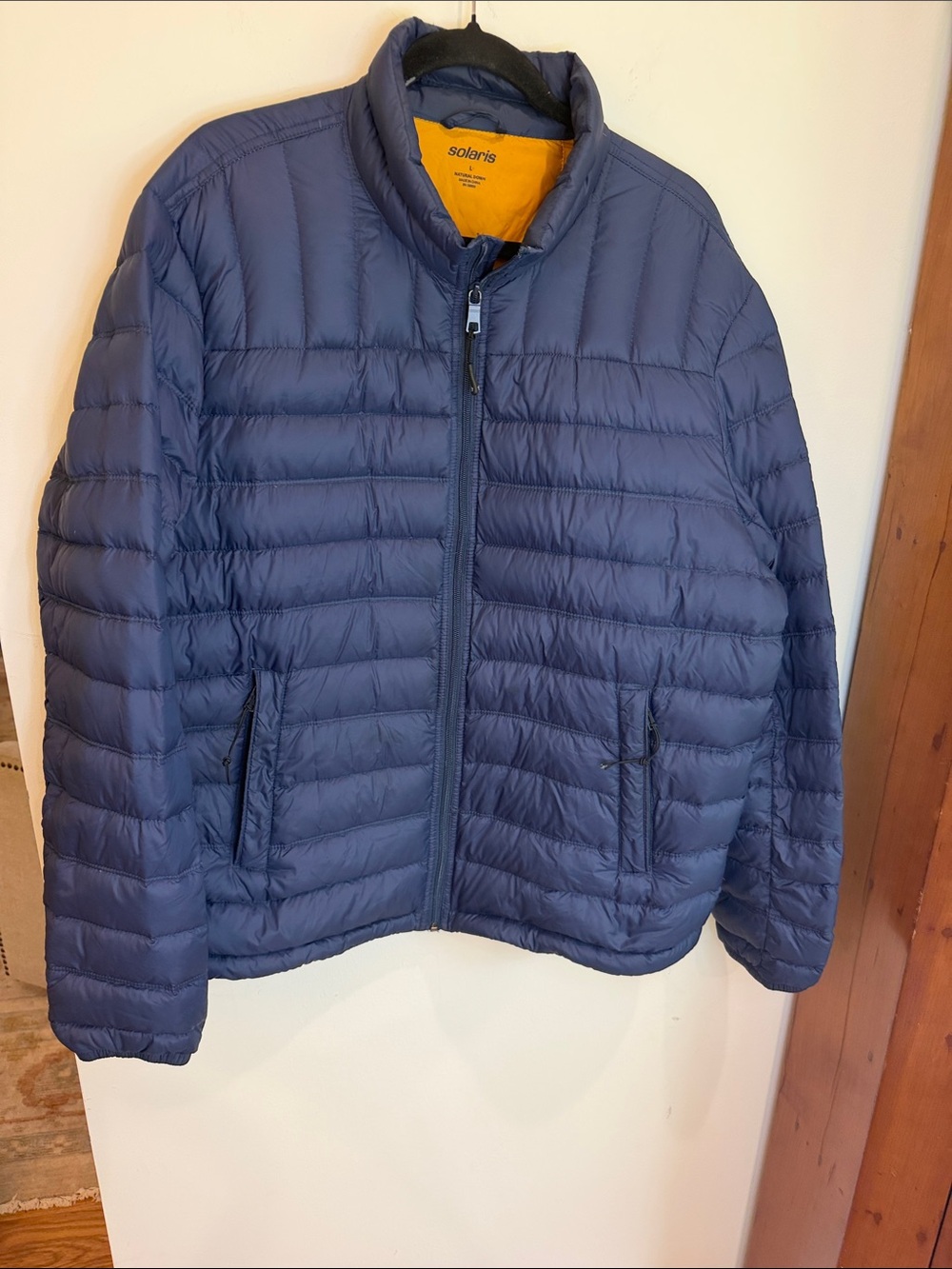 Solaris Duck Down/Waterfowl Lightweight Men's Navy Packable Puffer Jacket, L